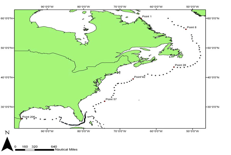 Atlantic coast and the Gulf of Mexico coast